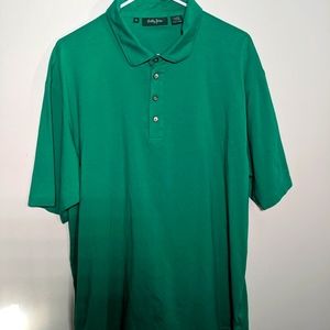 Bobby Jones Men's Shirt Medium Green Short Sleeve Four Button Polo XL